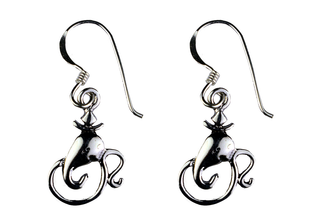 Silver Earring Elephant Head