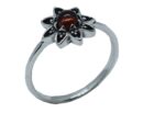 Silver Ring Flower Garnet