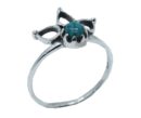 Silver Ring Flower Turquoise