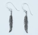 Silver Earing Feather Oxidised