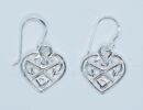 Silver Earing Heart Celtic