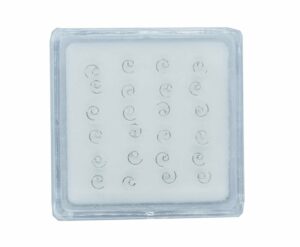 Silver Nose Stud Twirl 20pc