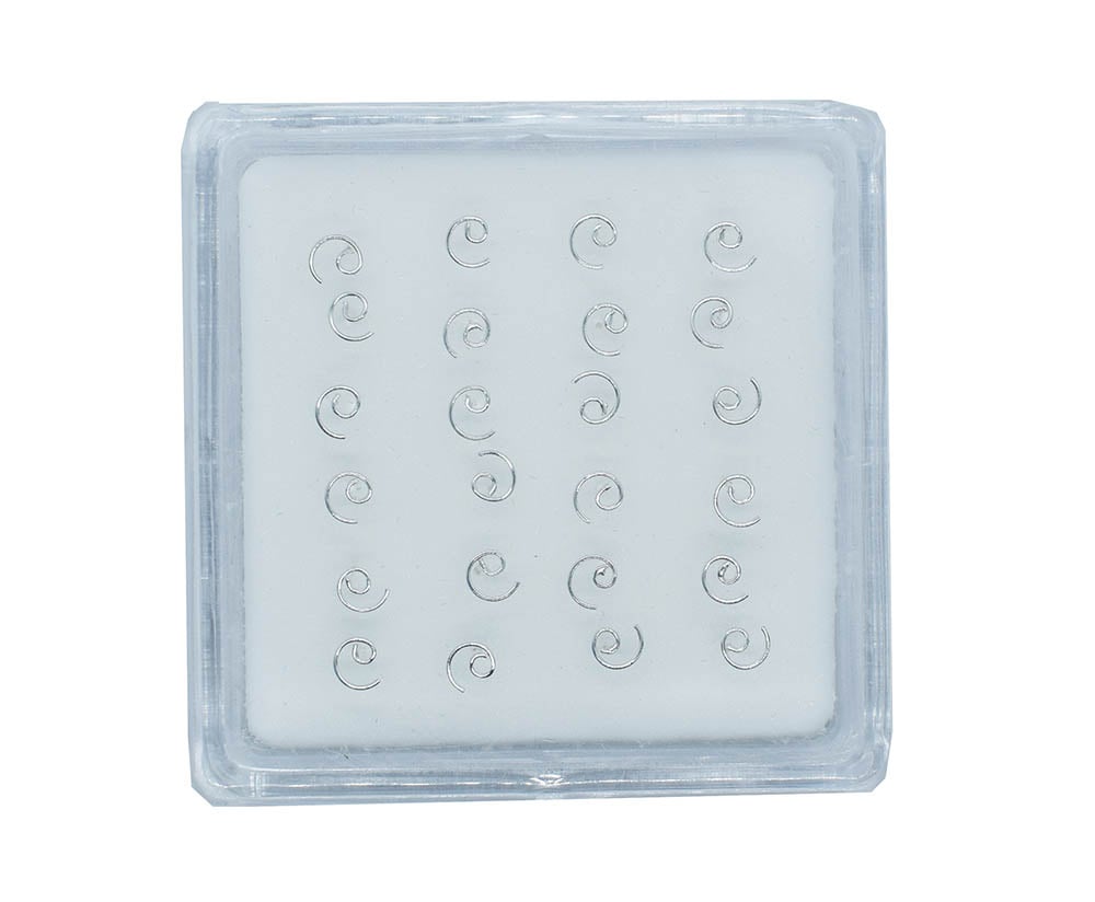 Silver Nose Stud Twirl 20pc