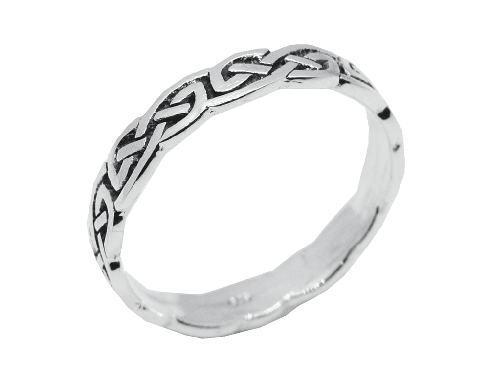 Silver Ring Celtic Band Thin