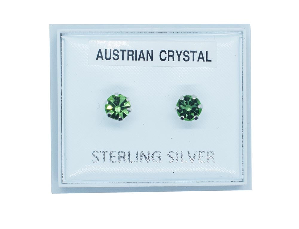 Silver Earring Stud L. Green