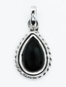 Silver Pendant Black Onyx 8x12