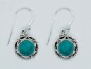 Silver Earring Round Turquoise