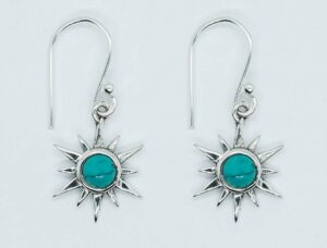 Silver Earring Star Turquoise