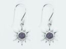 Silver Earring Star Amethyst