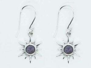 Silver Earring Star Amethyst