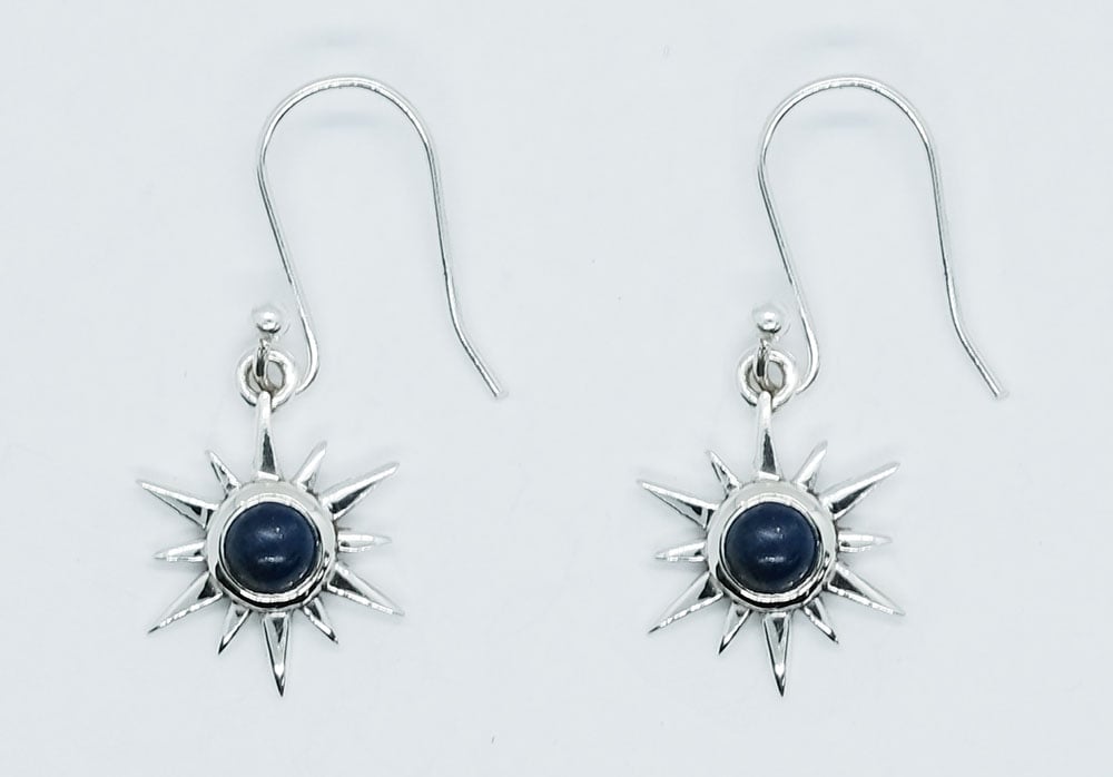 Silver Earring Star Lapis