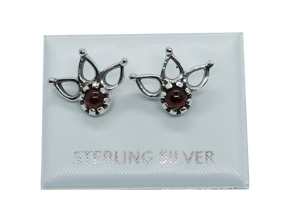 Silver Stud Crown Garnet