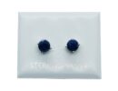 Silver Stud Round Cut Lapis
