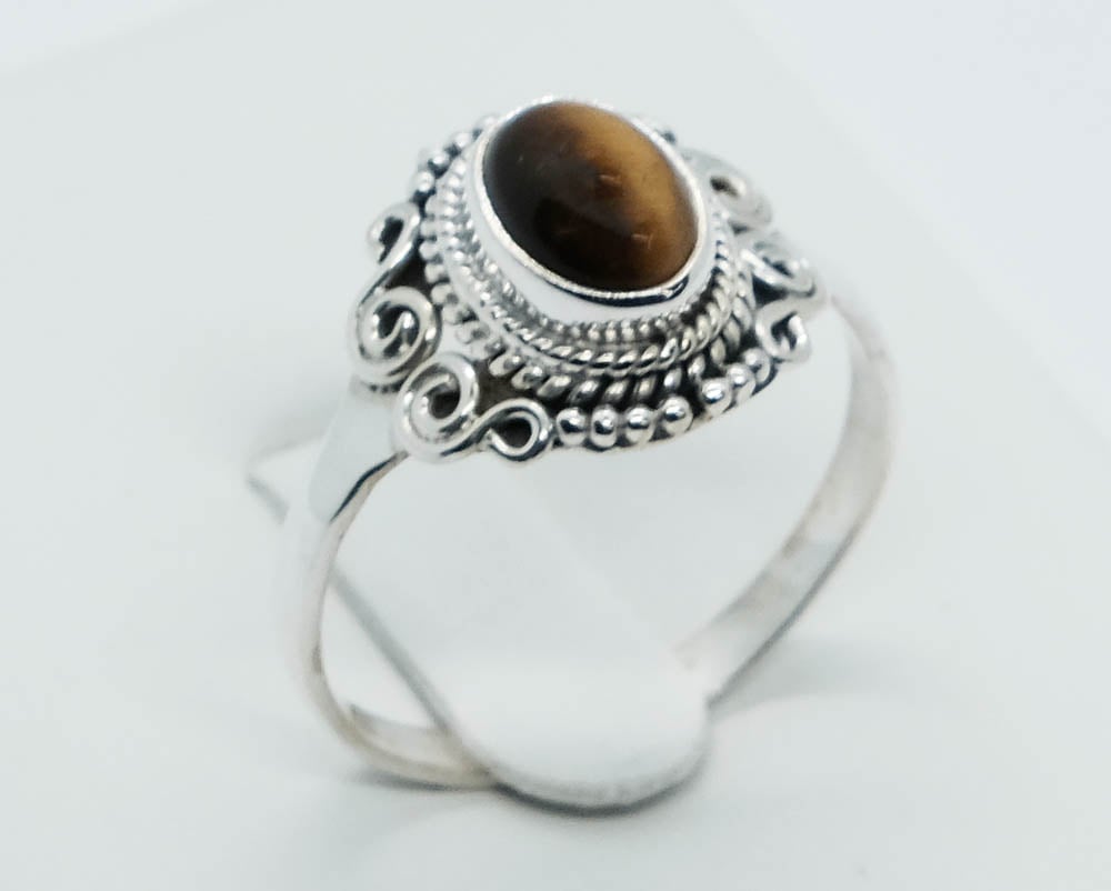 Silver Ring Oval Tiger Eye