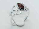 Silver Ring MRQ Cut Garnet