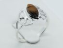 Silver Ring MRQ Cut Tiger Eye