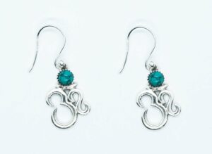 Silver Earring Om Turquiose