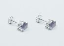 Silver Stud Cut Amethyst
