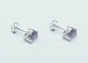 Silver Stud Cut Amethyst