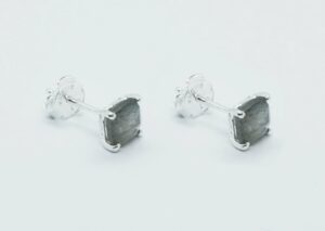 Silver Stud  Cut Labradorite