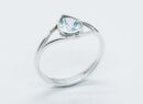 Silver Ring Pear Cut Blue Topaz