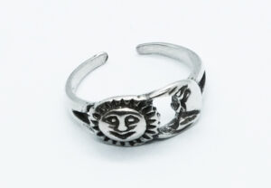 Silver Toe Ring Sun Moon
