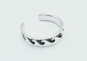 Silver Toe Ring Waves