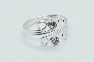 Silver Toe Ring Two Stones