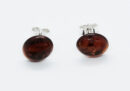 Silver Amber Stud Round 0.8g