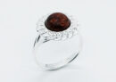 Silver Amber Ring Flower 3g