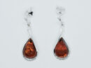 Silver Amber Earring Drop 4g