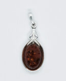 Silver Amber Pendant Oval 2.4g