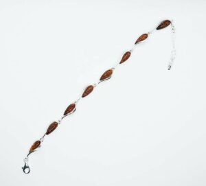 Silver Amber Bracelet Links