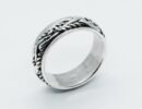 Silver Ring Band Rope Design