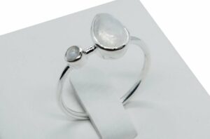 Silver Ring Rainbow Pear Drop