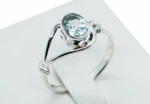 Silver Ring Cut Blue Topaz