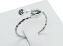 Silver Ring Twist Cut Topaz