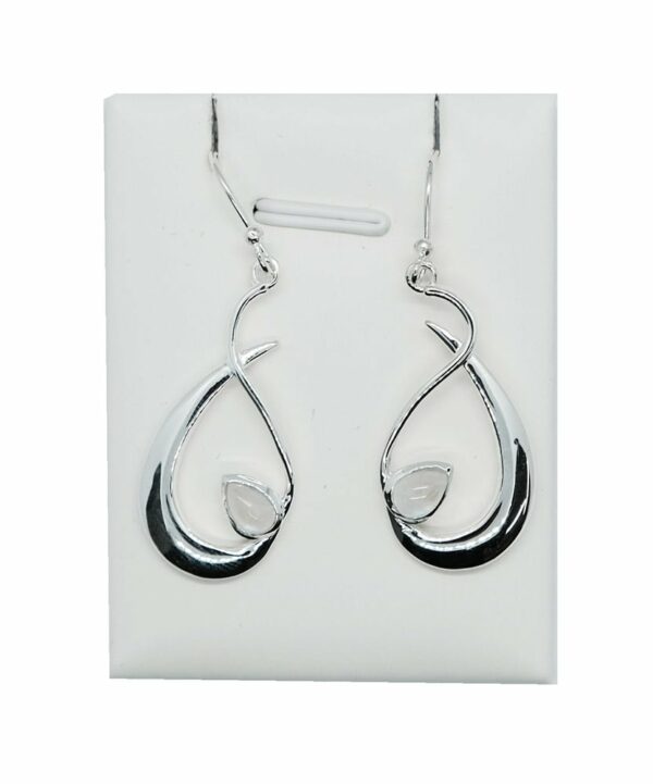Silver Earring Rainbow Drop