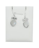 Silver Earring Pear Rainbow
