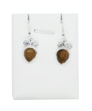 Silver Earring Pear Tiger Eye