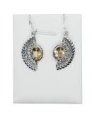 Silver Earring Fan and Citrine