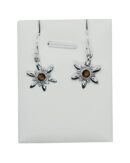 Silver Earring Flower TigerEye