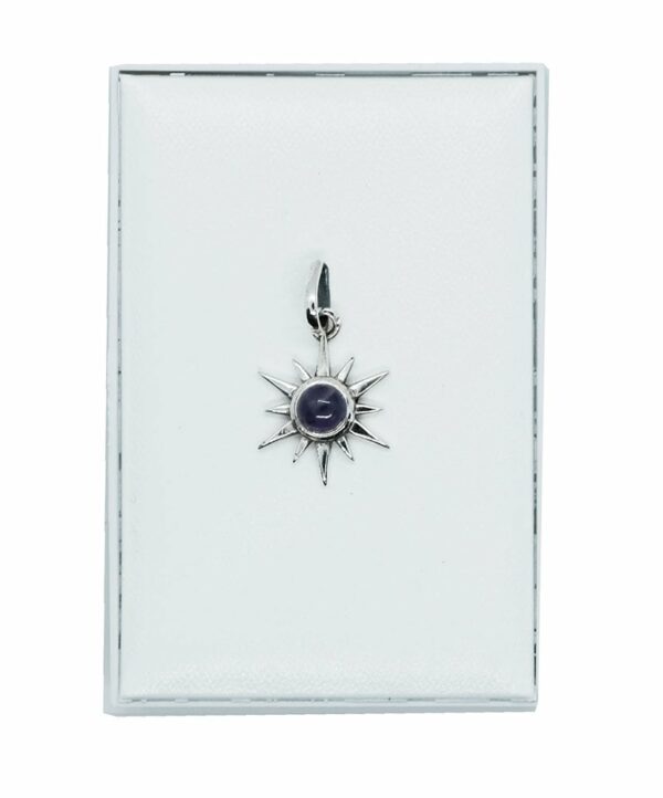 Silver Pendant Sun Amethyst