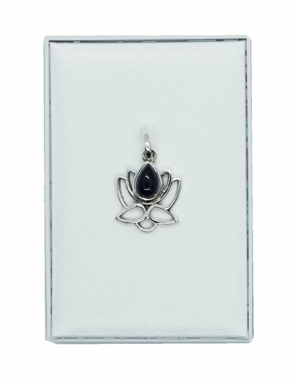 Silver Pendant Lotus Amethyst