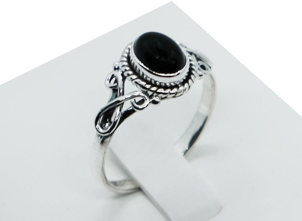 Silver Ring Fancy Onyx