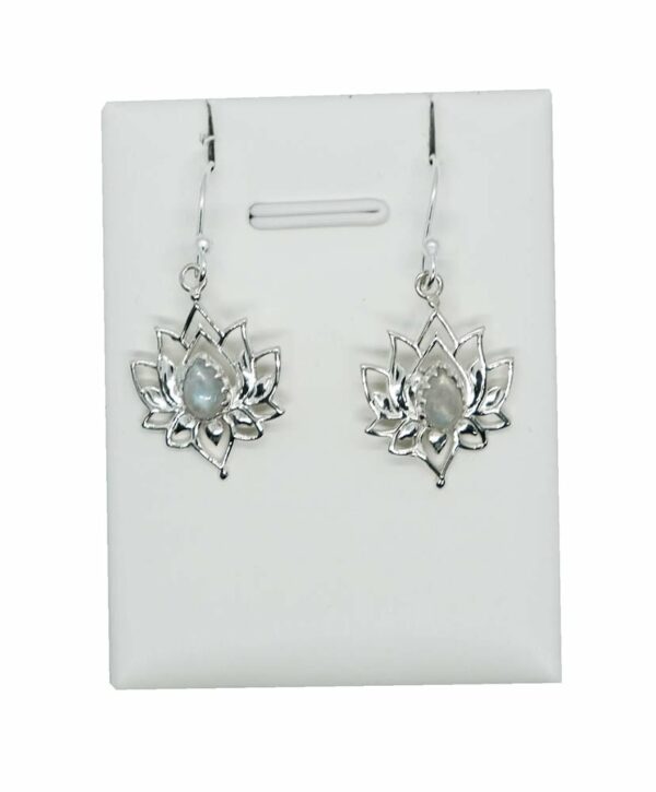 Silver Earring Lotus Rainbow