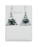 Silver Earring Eye Garnet