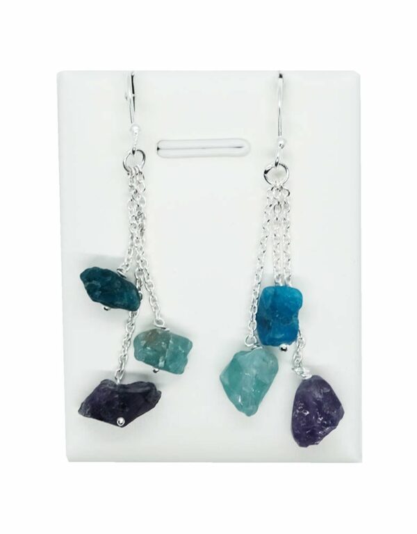 Silver Earring Hanging Stones