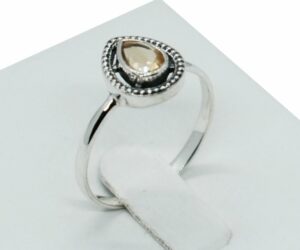 Silver Ring Peardrop Citrine
