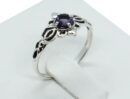 Silver Ring Flower Amethyst